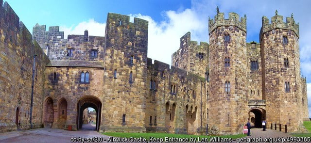 Up-Close Panoramic view of Alnwick Castle