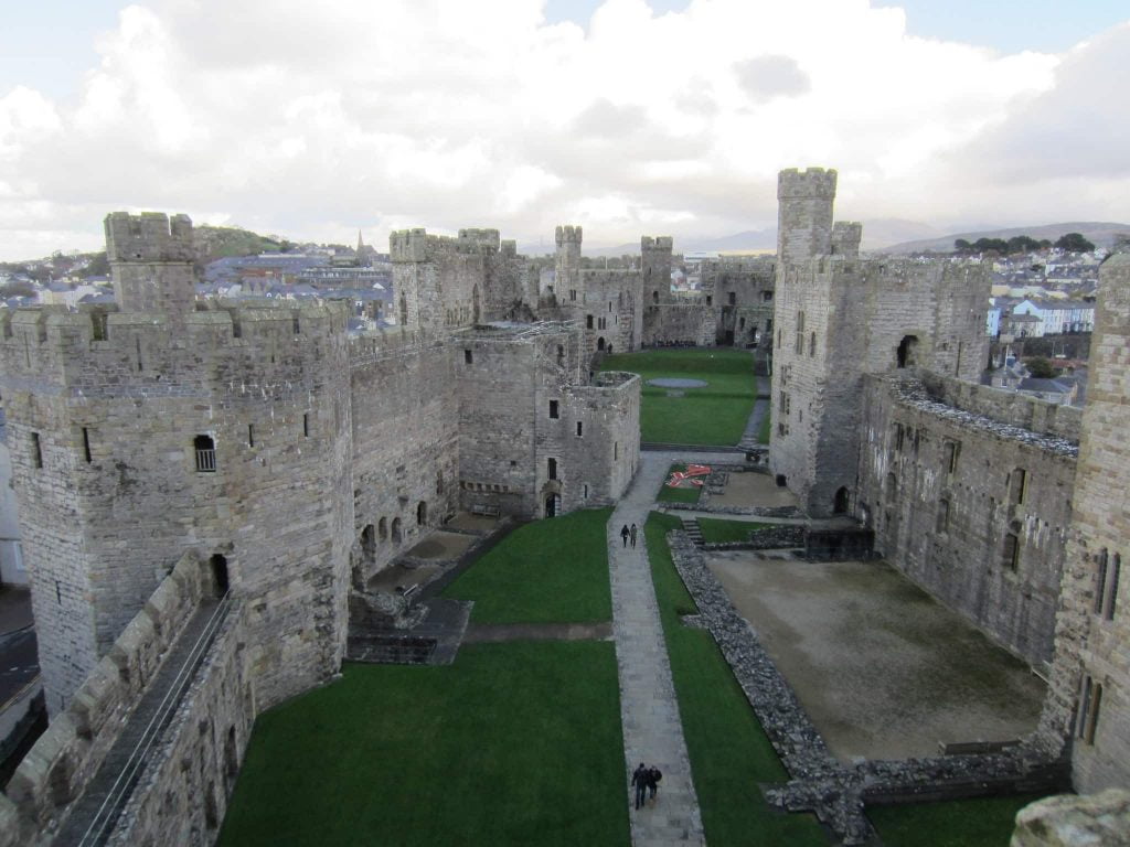 View of Caernarfon Castle from its tallest tower