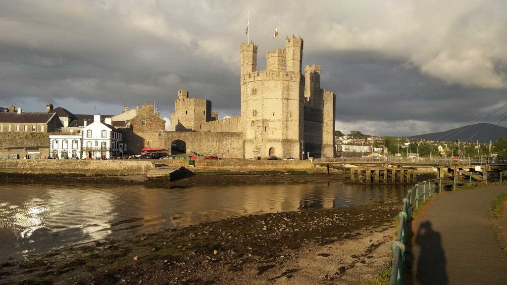 Caernarfon Castle at sunset