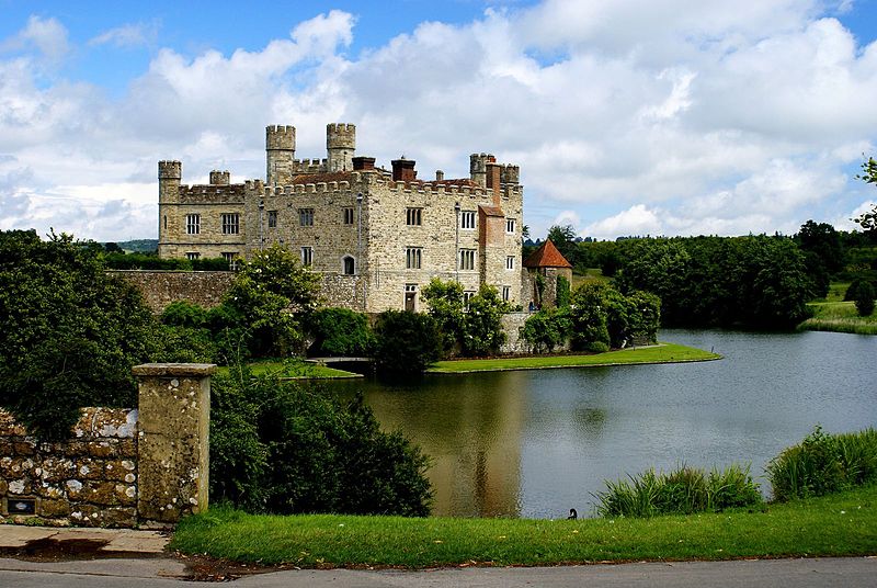 Scenic View of the Leeds Castle and its moat