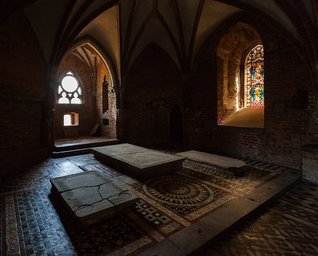 Three gravestones in St. Anne's Chapel located inside Malbork' castle.