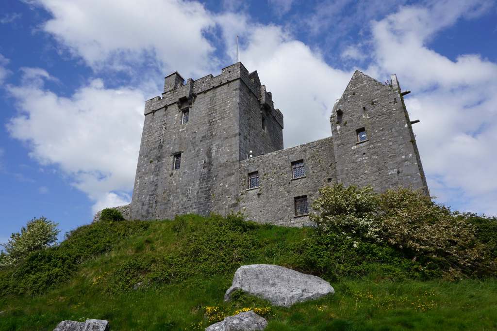 A worm's eye view of Dunguaire Castle.