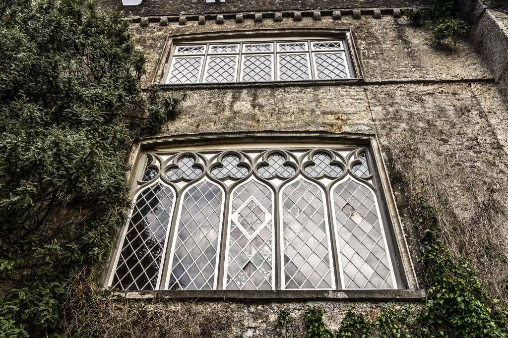 A closer look at the stunning architectural details of the Malahide castle's window.