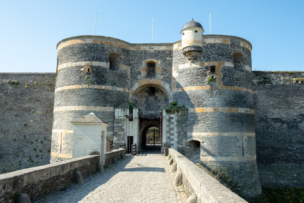 The city gate of Château d'Angers with the bridge.