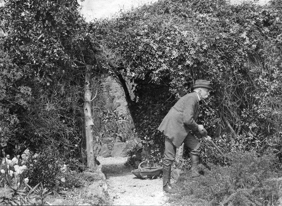 British Army officer General George Vaughan Hart in his Garden.