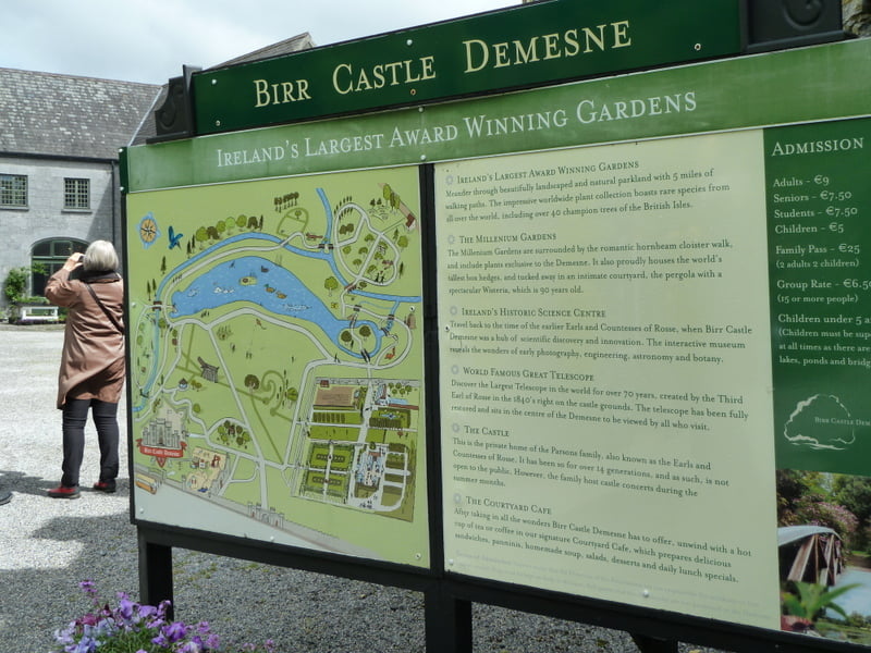 Birr Castle's map of the award winning gardens. 