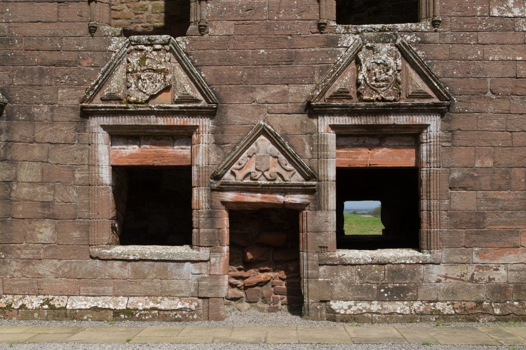 Some interior parts of the Caerlaverock Castle. 