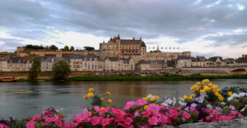 The beautiful panoramic view of Chateau d'Amboise from afar.