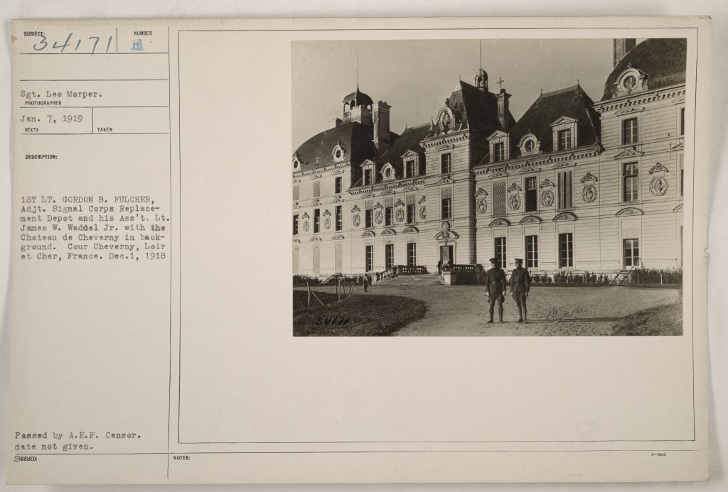 An old image of Château de Cheverny taken by Sgt. Leo Morper.