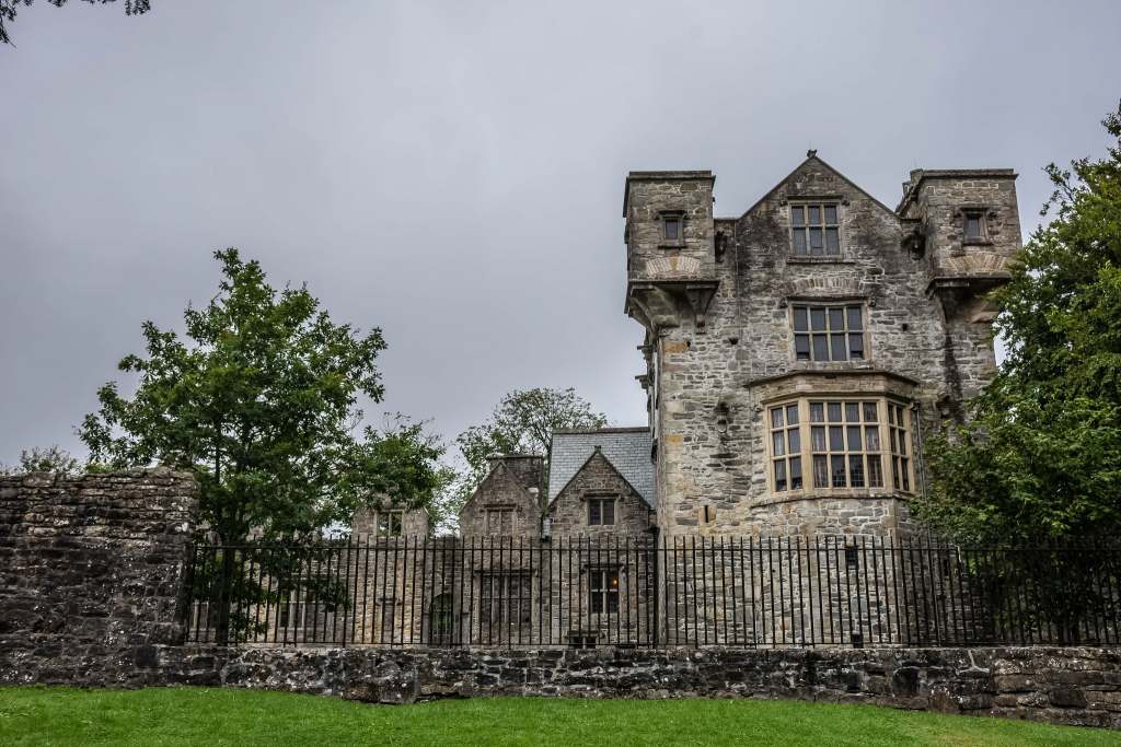 Donegal Castle's view from the outside .