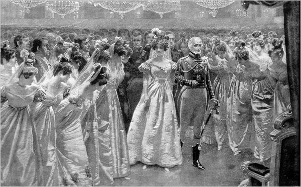 Debutante ball at Dublin Castle in 1826.  
