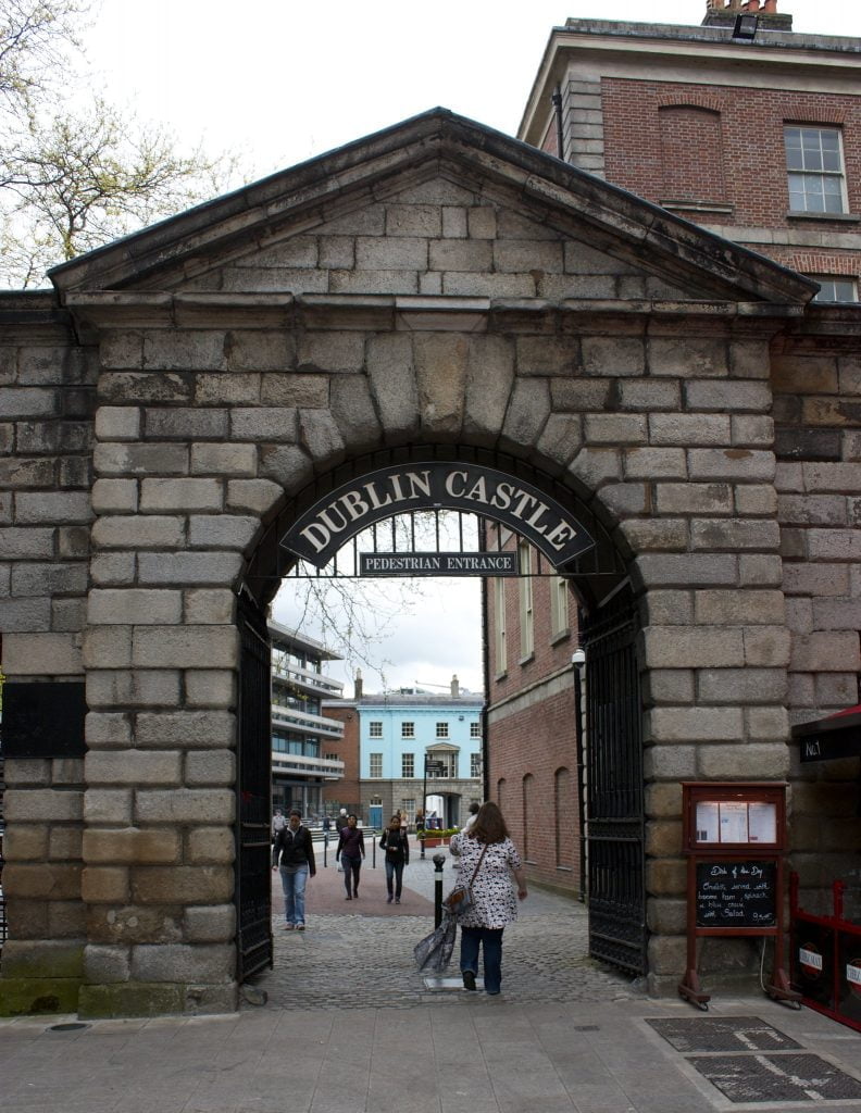 Dublin castle's entrance gate. 