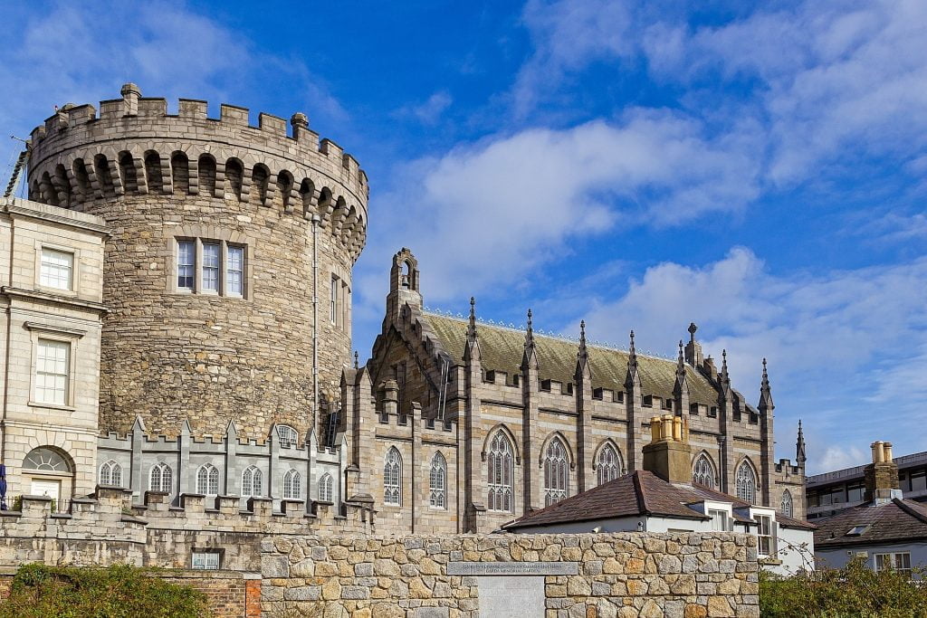 A closer view of the structure of the Dublin Castle. 