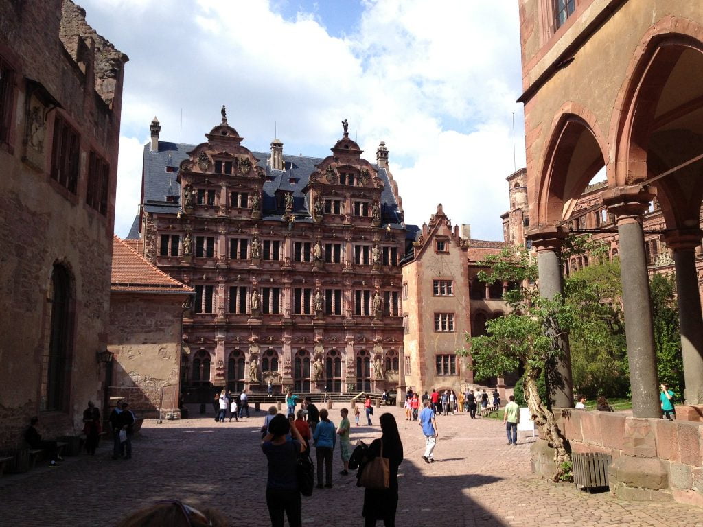 The Tourists spotted at Heidelberg Castle's courtyard.