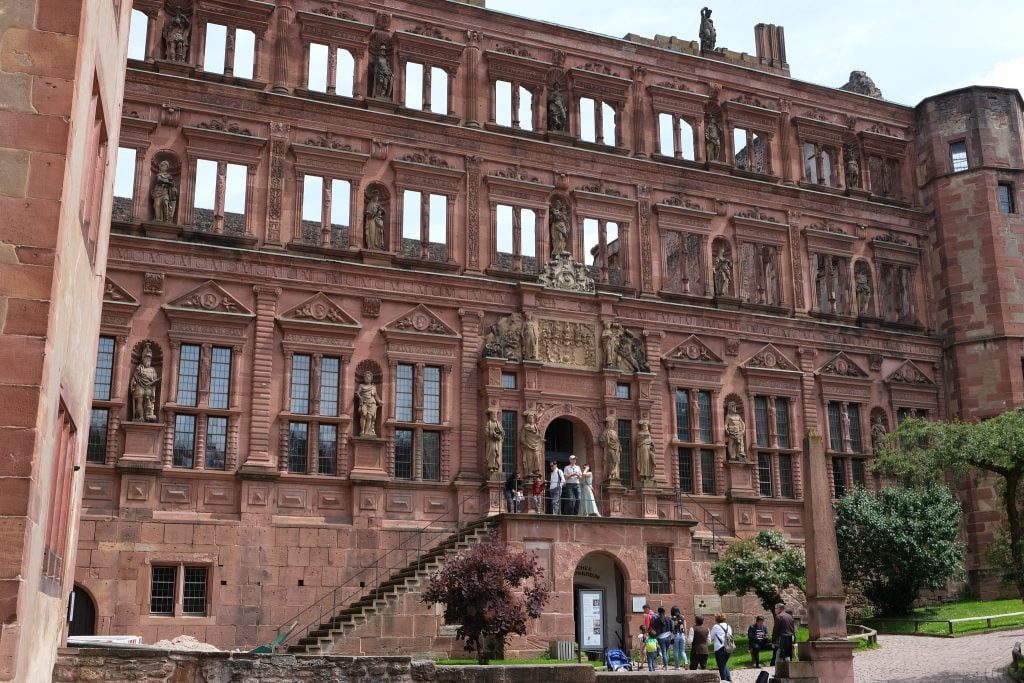 The Ottheinrich Building at Heidelberg Castle as it stands today, with only its main floor roofed