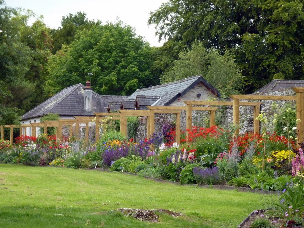 The beautiful garden of flowers at the Blarney Castle.  