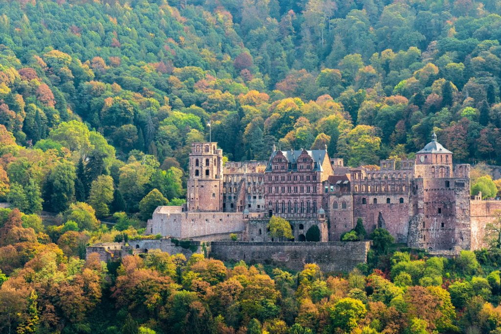 Full front view of Heidelberg Castle.