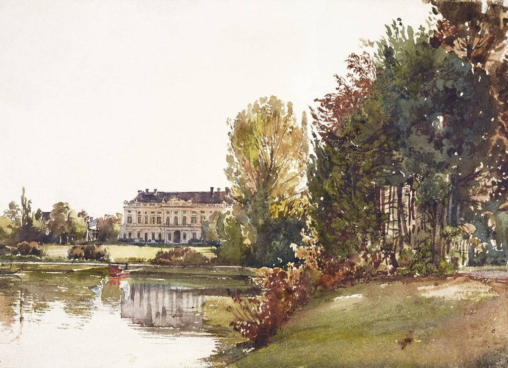 A painting of the Lednice Castle before its neo-gothic reinvention.