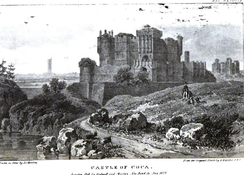 An 1823 rendering of Coca Castle view from afar. 