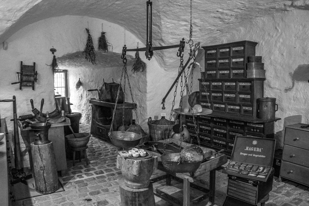 Some pharmaceuticals artifacts in Heidelberg's Castle.