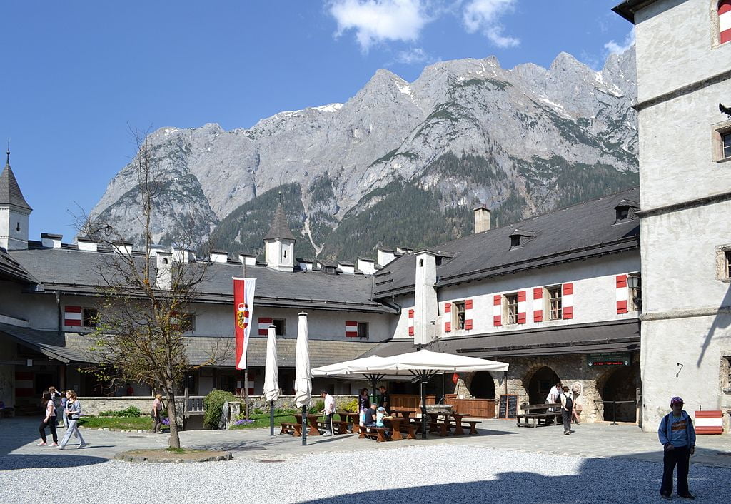 The courtyard of Hohenwerfen Castle. 