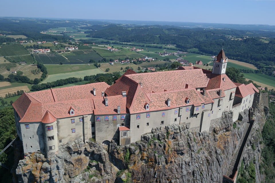 The intimidating geography of Riegersburg Castle.