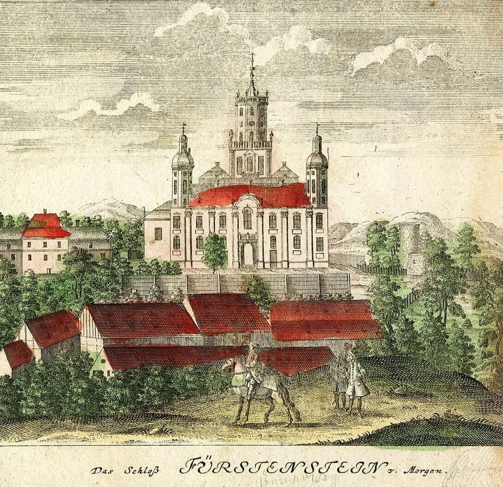 A 1737 rendering of Książ Castle.