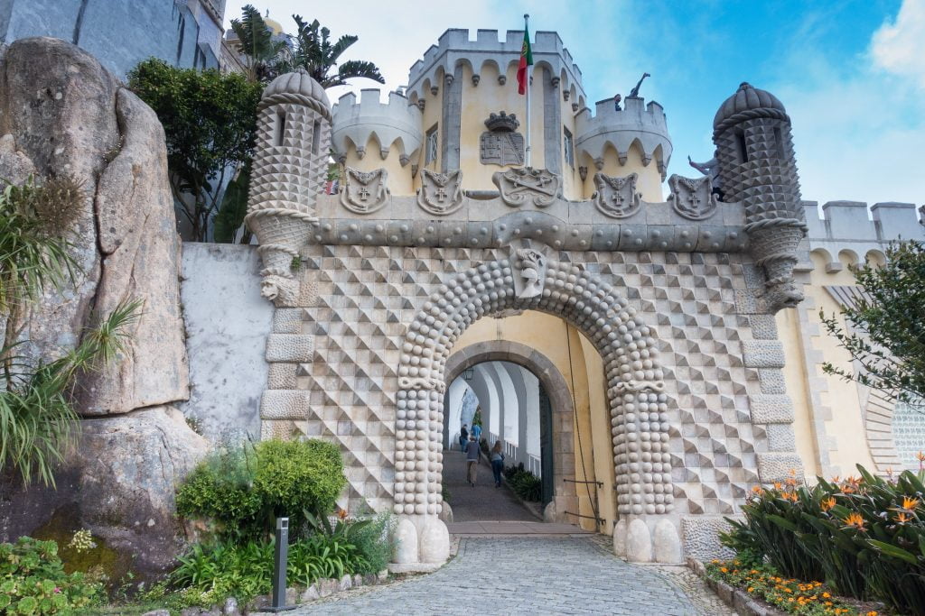 A closer view of the structure of Pena Palace.