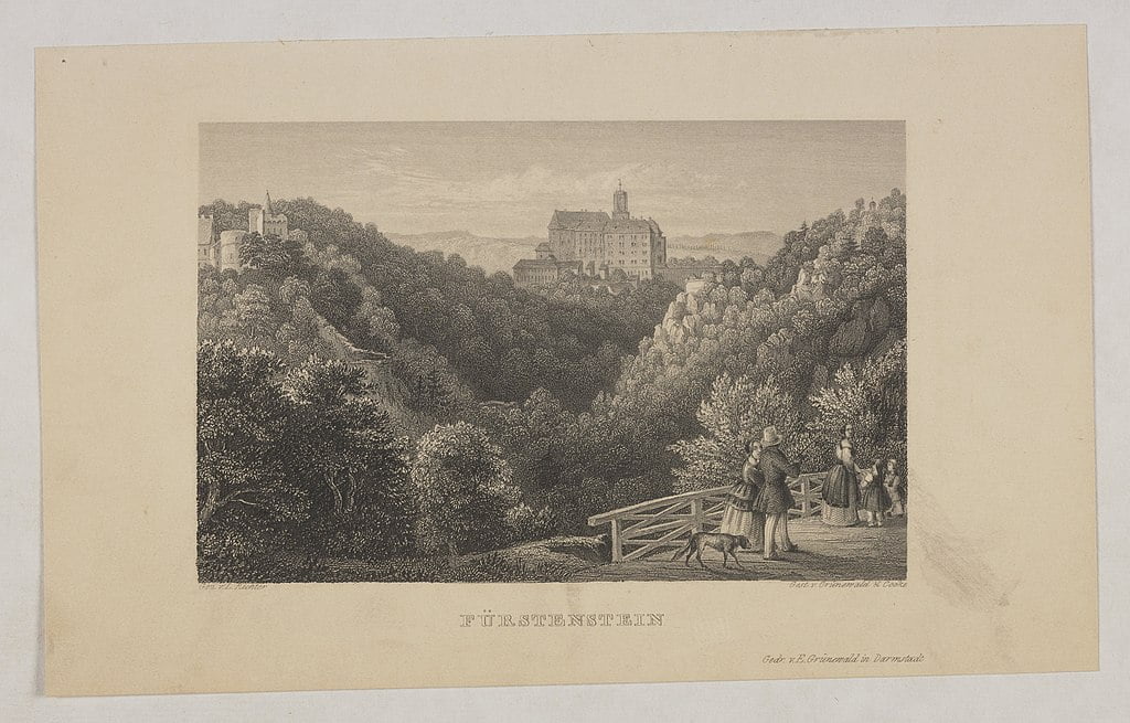 An 1848 rendering of Książ Castle. 