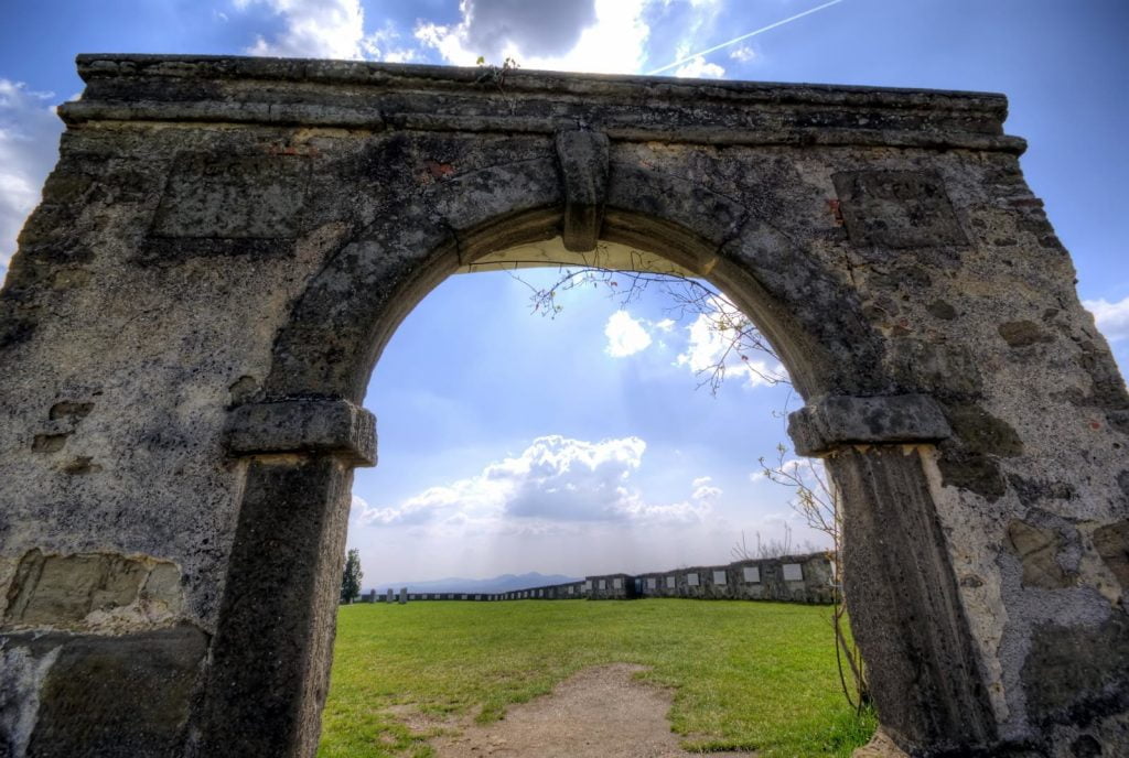 One of the many gates that lead up to Riegersburg Castle. 