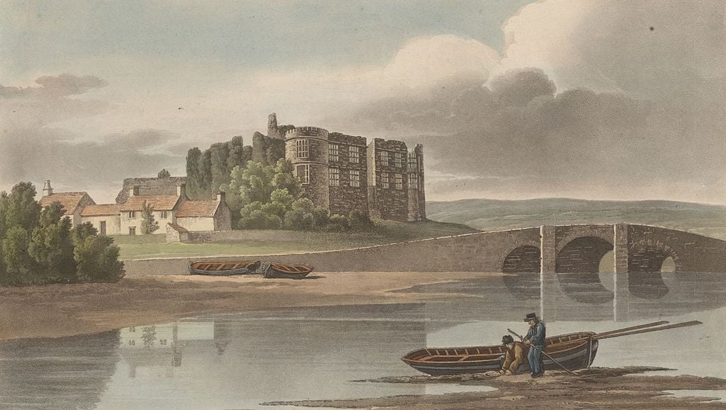 An 18th century painting of Carew Castle by Daniel Havell and Norris Charles.