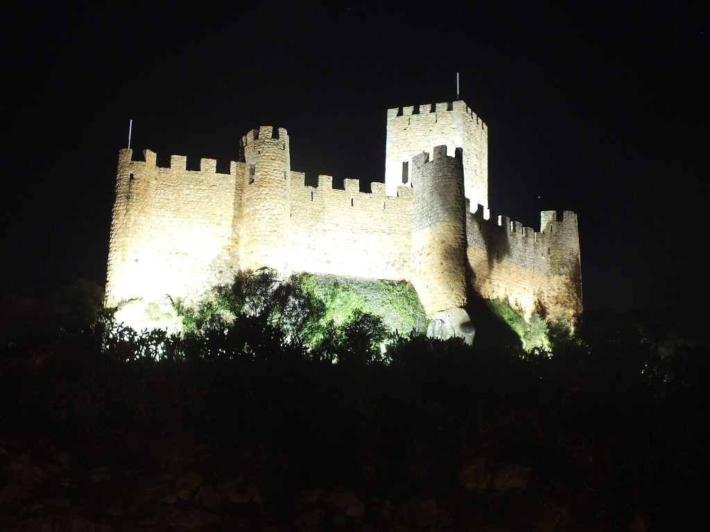 The Castle of Almourol's view at night. 