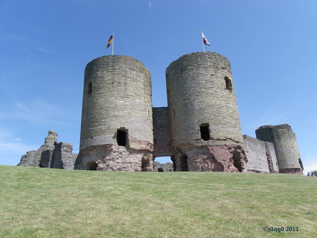 Rhuddlan Castle's west gatehouse. 