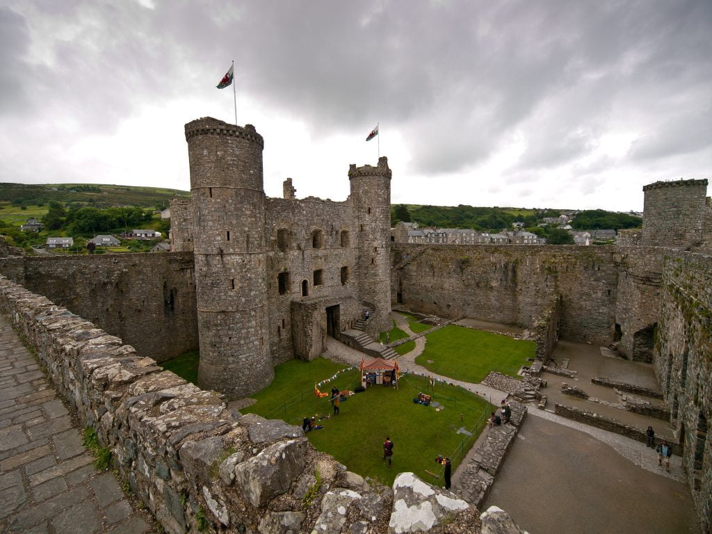 A view of the inside of Harlech Castle grounds.