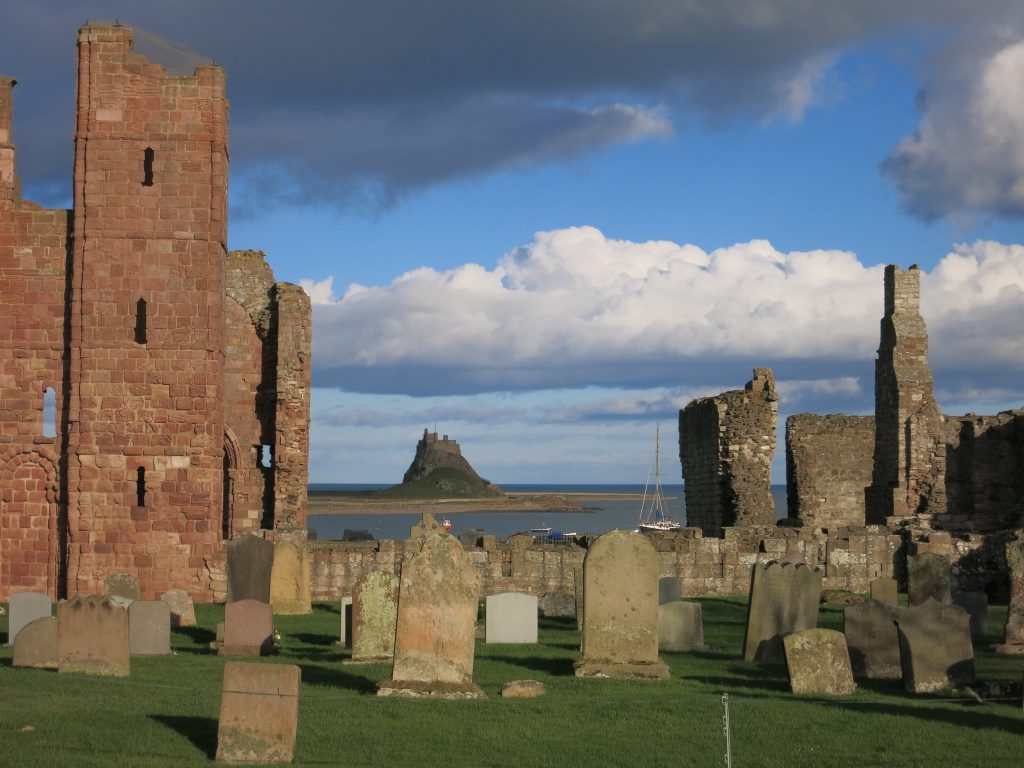 The stunning view of Lindisfarne Castle from afar.