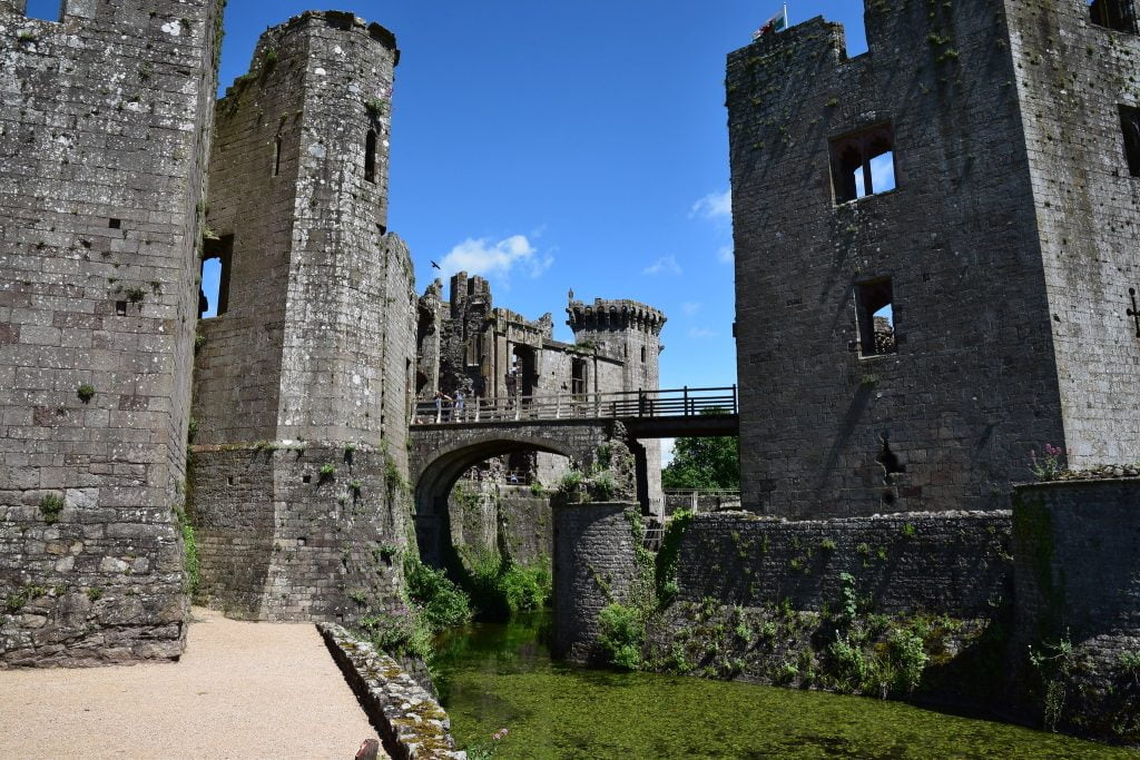 Raglan Castle's bridge. 