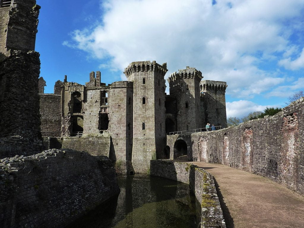 Raglan Castle’s formidable architecture.