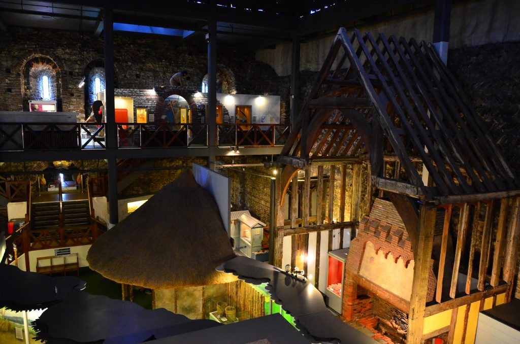 The reconstruction of Tudor House inside Colchester Castle.