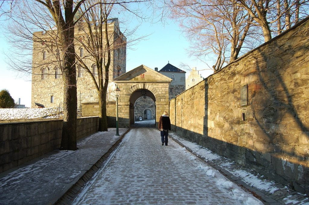 The entrance to Bergenhus Fortress.