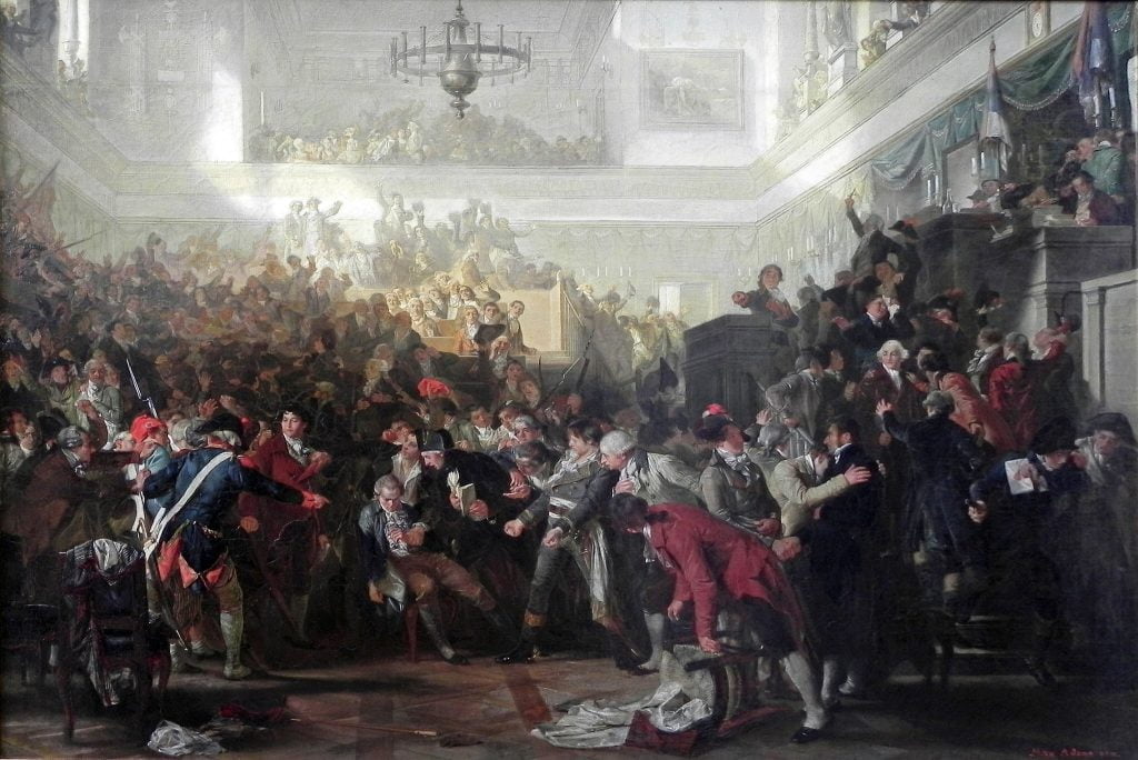 The fall of Robespierre at the Convention on 27 July 1794.