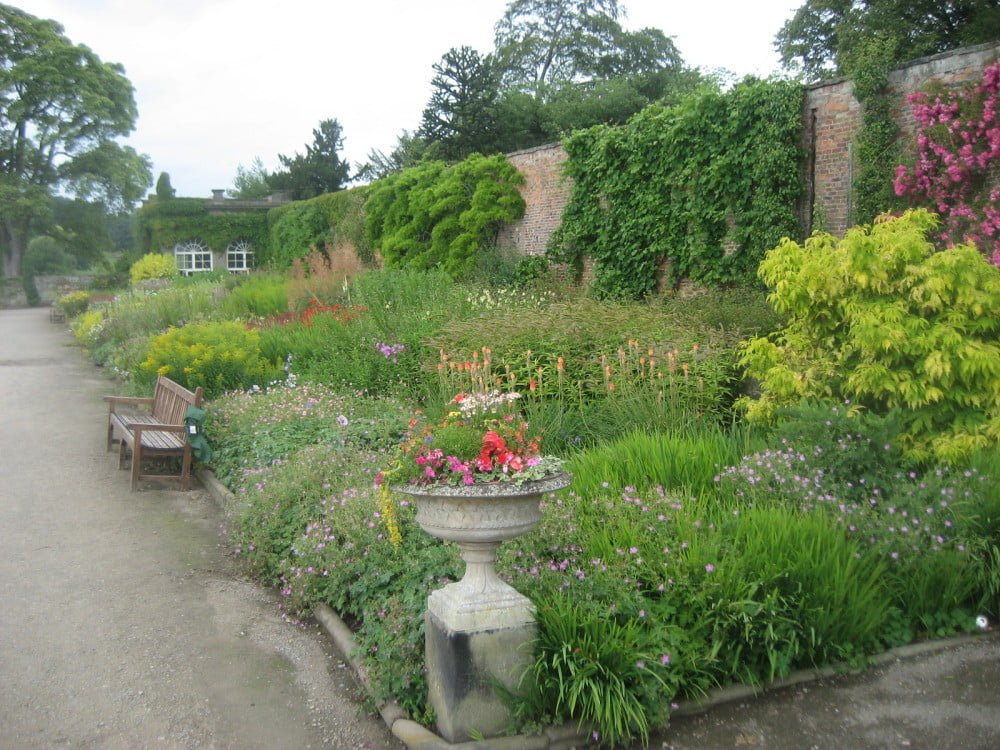 The garden inside Ripley Castle. 