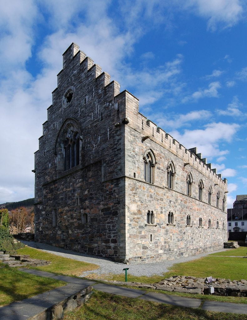 Haakon's Hall, one of the original medieval structures of Bergenhus Fortress.