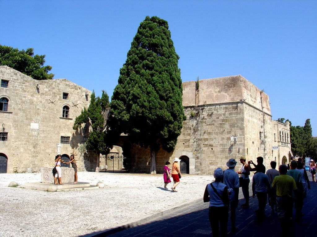 Visiting Tourists inside Rhodes Palace.
