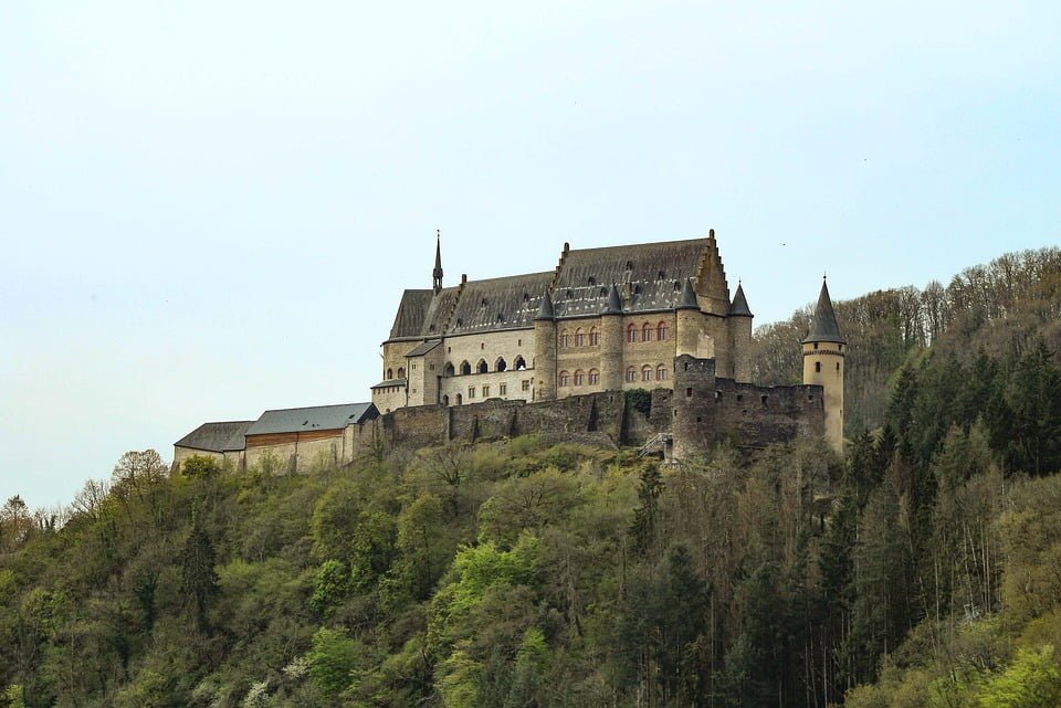 Vianden Castle, situated in the Vianden Hills.