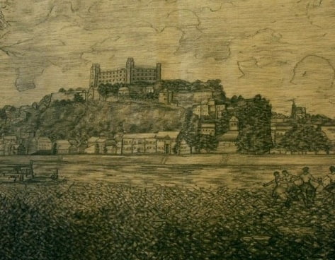 A 17th-century painting of Bratislava Castle.