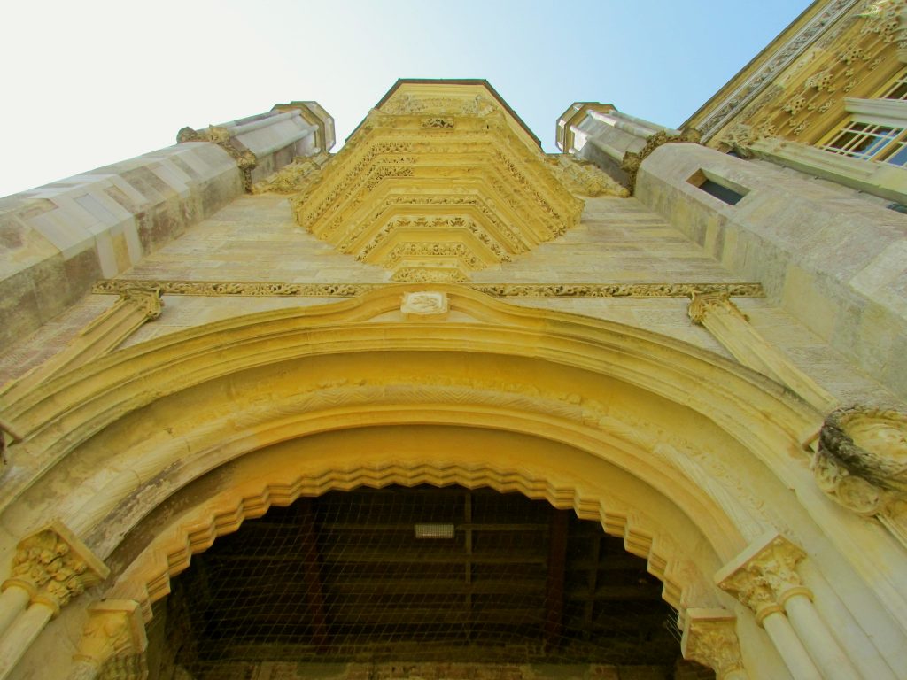 A closer look of Highcliffe castle's architectural structure.