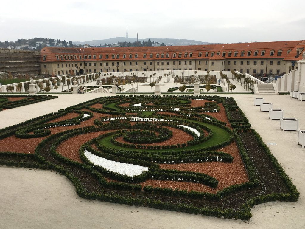 The garden at Bratislava Castle Grounds. 