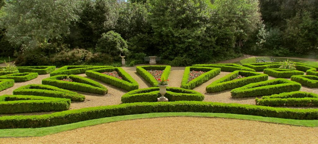 The beautiful garden at Highcliffe castle.