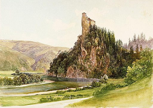 A beautiful painting of Orava Castle from the 1860s. 