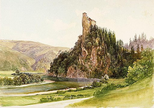 A beautiful painting of Orava Castle from the 1860s.